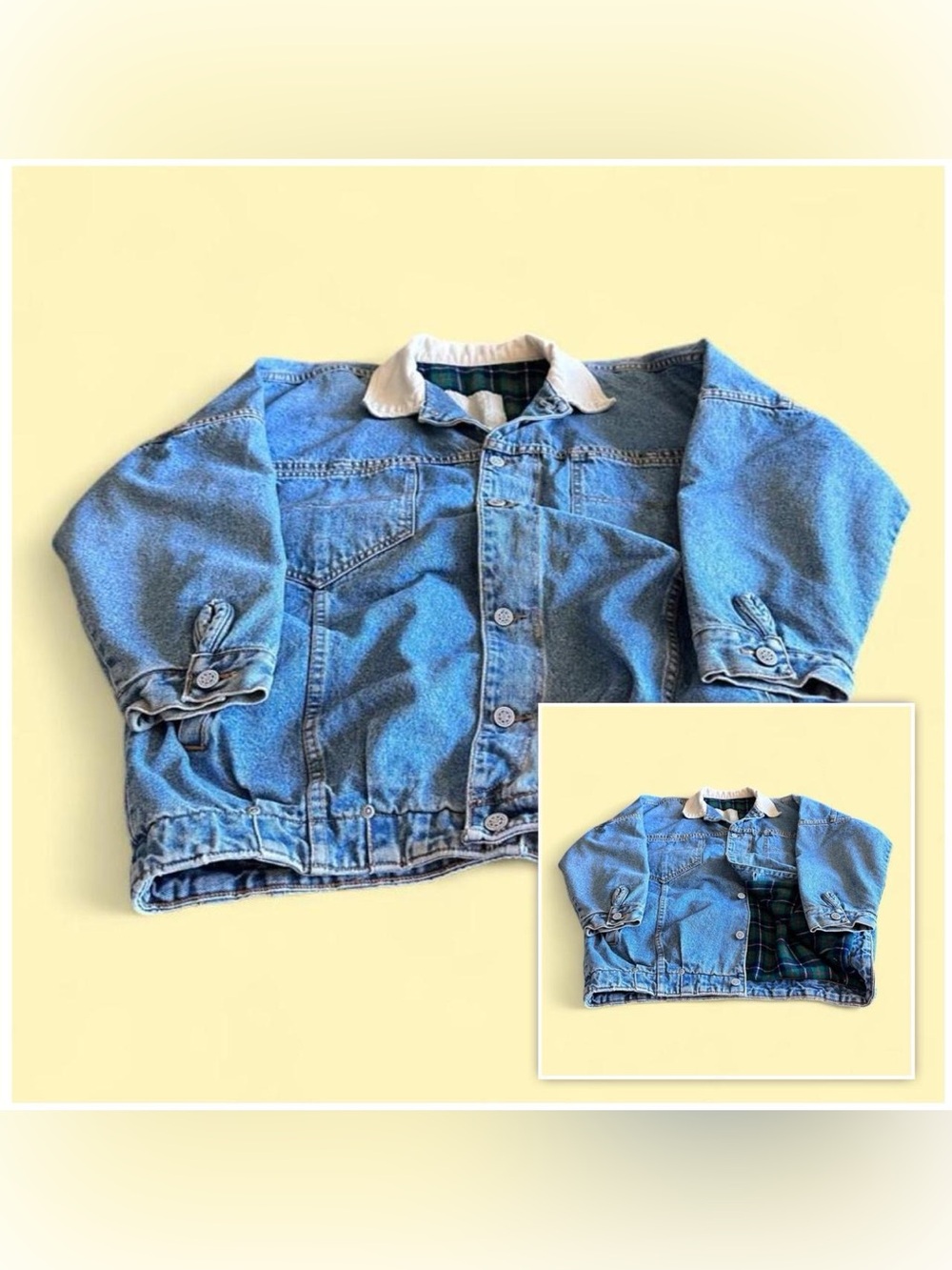 Vintage Pepe Jeans Flannel Lined Denim Trucker Jacket Light Wash Women’s Size XL